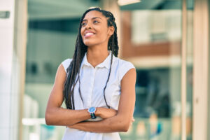 woman smiling